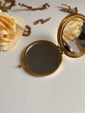 Gold Compact Mirror for Women Makeup - Portable Travel Mirror